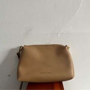 Melie Bianco Brown Vegan Leather Crossbody Bag Gold Buckle